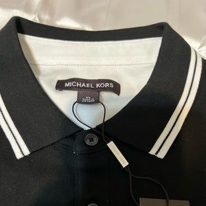 Brand new Michael Kors black long sleeve polo shirt